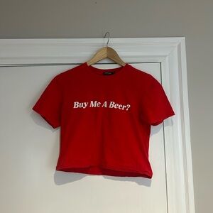 Nasty Gal red cropped tshirt